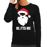 Bellatio Devil Santa Kerst sweater / Kerst outfit Hi its me zwart voor dames