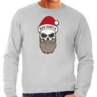 Bellatio Bad Santa foute Kerstsweater / outfit grijs voor heren
