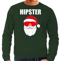 Bellatio Foute Kerst sweater / Kerst outfit Hipster Santa groen voor heren