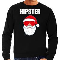Bellatio Foute Kerst sweater / Kerst outfit Hipster Santa zwart voor heren