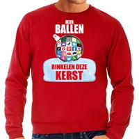 Bellatio Rinkelende Kerstbal sweater / Kerst outfit Mijn ballen rinkelen deze Kerst rood voor heren