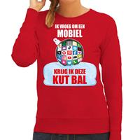 Bellatio Kut Kerstbal sweater / Kerst outfit Ik vroeg om een mobiel krijg ik deze kut bal rood voor dames