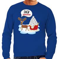 Bellatio F#ck coronavirus foute Kerstsweater / outfit blauw voor heren