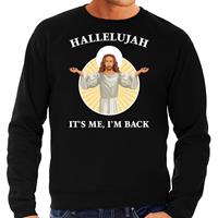 Bellatio Hallelujah its me im back Kerstsweater / outfit zwart voor heren