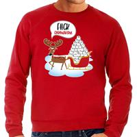 Bellatio F#ck coronavirus foute Kerstsweater / outfit rood voor heren