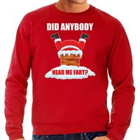 Bellatio Fun Kerstsweater / outfit Did anybody hear my fart rood voor heren
