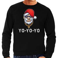 Bellatio Gangster / rapper Santa foute Kerstsweater / outfit zwart voor heren