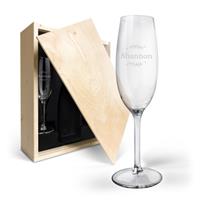 YourSurprise Champagnekist met gegraveerde glazen - flutes met naam