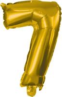 Procos Folienballon Gold 1 Folienballon GOLD No. 7 mit 1 Papierhalm zum Aufblasen 33 cm gold