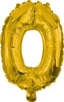 Procos Folienballon Gold 1 Folienballon GOLD No. 0 mit 1 Papierhalm zum Aufblasen 33 cm gold