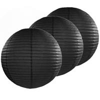 5x stuks luxe bol lampionnen zwart 50 cm diameter -