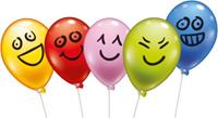 Karaloon Luftballons inkl. Stab Funny Faces, 5 Stück mehrfarbig