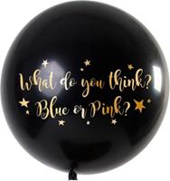Folat Riesenballon Blue oder Pink / Pink 90 cm, 1 Stück gold/schwarz