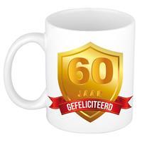 Bellatio Gouden wapen 60 jaar mok / beker - verjaardag/ jubileum - cadeau 60 jaar getrouwd/huwelijksjubileum -