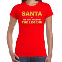 Bellatio Santa t-shirt / the man / the myth / the legend rood voor dames
