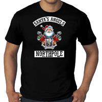 Bellatio Grote maten fout Kerstshirt / outfit Santas angels Northpole zwart voor heren
