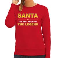 Bellatio Santa kersttrui sweater / outfit / the man / the myth / the legend rood voor dames
