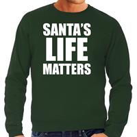 Bellatio Santas life matters Kerst sweater / Kerst outfit groen voor heren