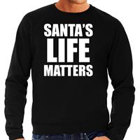 Bellatio Santas life matters Kerst sweater / Kerst outfit zwart voor heren