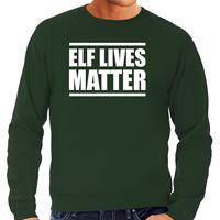 Bellatio Elf lives matter Kerst sweater / Kerst outfit groen voor heren