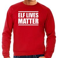 Bellatio Elf lives matter Kerst sweater / Kerst outfit rood voor heren