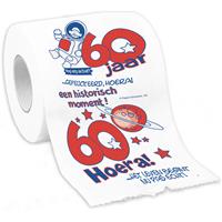 Cadeau toiletpapier rol 60 jaar verjaardag versiering/decoratie -
