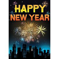 2x stuks happy new year mega deurposters -
