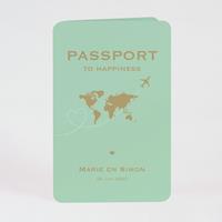 tadaaz Uniek paspoort trouwkaartje mintgroen