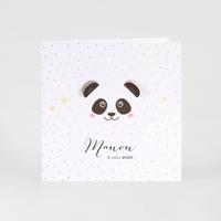 tadaaz Geboortekaartje panda met vrolijke confetti | Buromac 507009