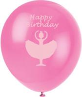 PARTYSTROLCHE 8 Luftballons Ballerina, 25 cm rosa