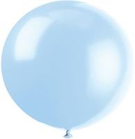 PARTYSTROLCHE 2 XL-Riesen-Latex-Luftballons rund 60 cm, Hellblau hellblau