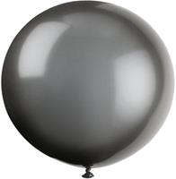 PARTYSTROLCHE 2 XL-Riesen-Latex-Luftballons rund 60 cm,  Schwarz schwarz