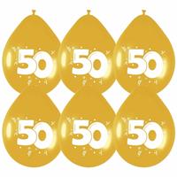 24x stuks gouden ballonnen 50 jaar feestartikelen -