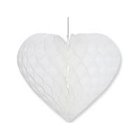 2x stuks wit hangend decoratie hartjes 28 cm -