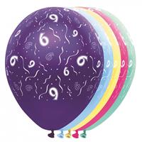 Folat 15x stuks Helium leeftijd verjaardag ballonnen 6 jaar thema -
