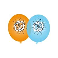 16x stuks 30 jaar verjaardag thema feest ballonnen -