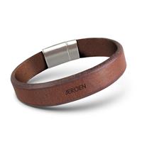 YourSurprise Luxe heren armband leer graveren - Bruin - 21 cm