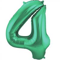 Folat folieballon '4' 86 cm groen