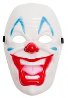 Partychimp gezichtsmasker Clown 2 PVC wit/rood one-size