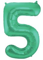 Folat ballon cijfer 5 86 cm folie groen