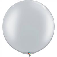 Folat ballon 90 cm latex zilver