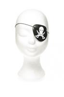 LG Imports Piraten-Augenklappe schwarz mit Totenkopf-Emblem, 7,5cm, Plastik