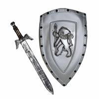 Ridders verkleed wapens set - schild met zwaard van 68 cm -