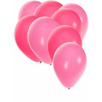 Shoppartners 60x stuks party ballonnen - 27 cm - roze / lichtroze versiering -