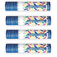 Feestpakket van 12x stuks confetti papier kanonnen kleuren mix 20 cm -