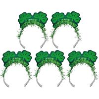 5x St. Patricks day diademen/haarbanden voor volwassenen