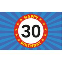 Bellatio Happy Birthday 30 jaar versiering vlag 150 x 90 cm -
