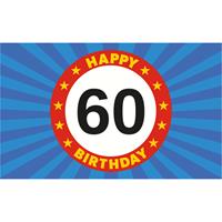 Bellatio Happy Birthday 60 jaar versiering vlag 150 x 90 cm -