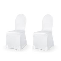 Set van 6x stuks universele witte elastische stoelhoezen 50 x 105 cm -