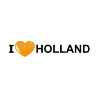 Bellatio 5x I Love Holland oranje sticker 19,6 x 4,2 cm -